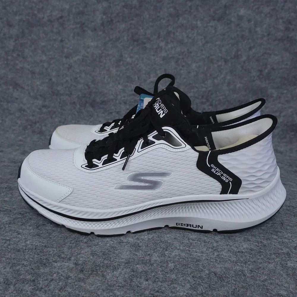 Skechers Mens Hands Free Slip-ins Go Run Consistent 2.0 size 13 White Black